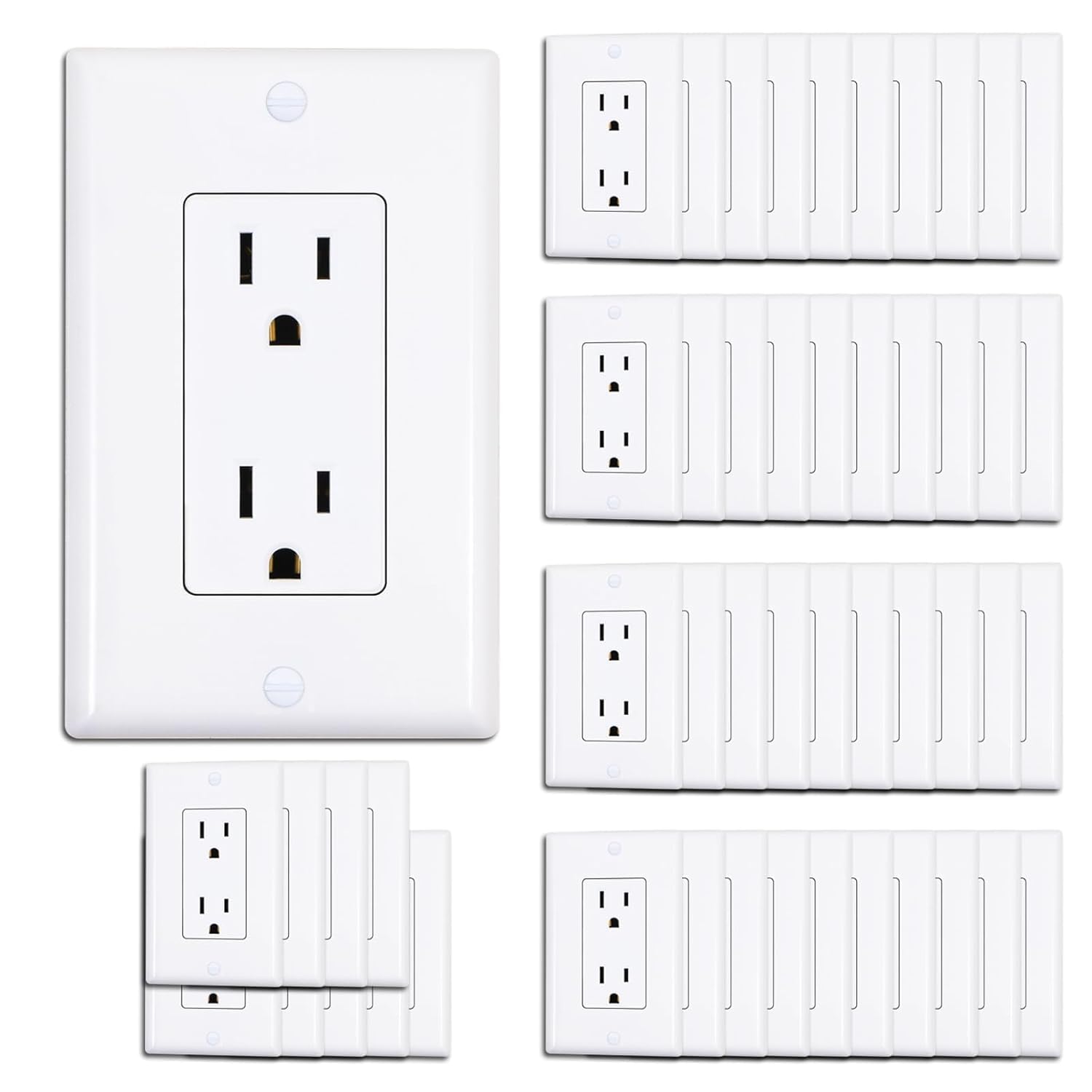 ThunderWay Decorator Receptacle Outlet - 15Amp Non-Tamper-Resistant
