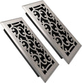 4x10 in Air Floor Vent Register - Satin Nickel Decorative 2 Pack