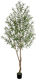 7FT Olive Tree Artificial Indoor - Lifelike 84in Faux Olive Tree