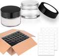 1 oz Round Clear Glass Jars with Black Lids - Travel Friendly Cream