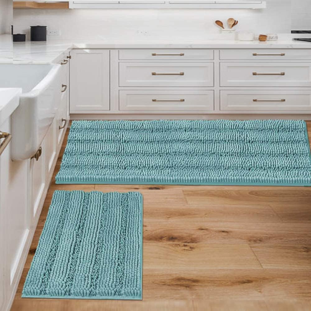 H.VERSAILTEX Super Absorbent Chenille Bath Mats Set of 2