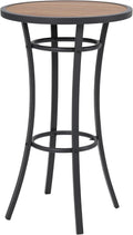 Bar Height Patio Table 40-In Outdoor Pub Table with Wood-Like Top