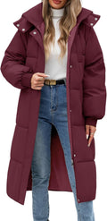 Women's Long Puffer Coat - Warm Full Length Quilted Parka