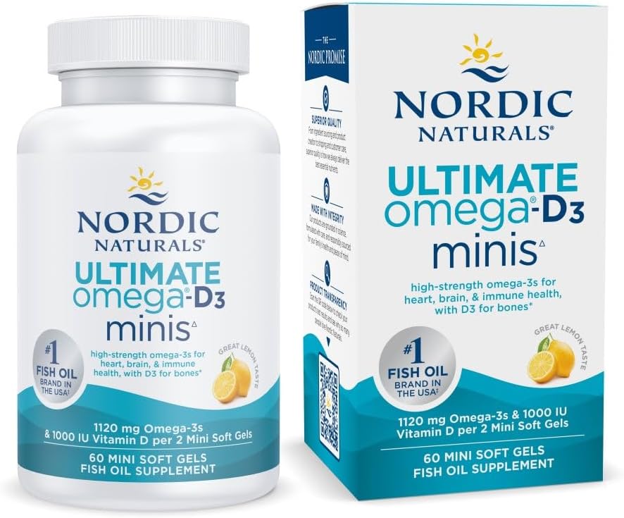 Nordic Naturals Ultimate Omega Mini D3 for Heart & Brain Health