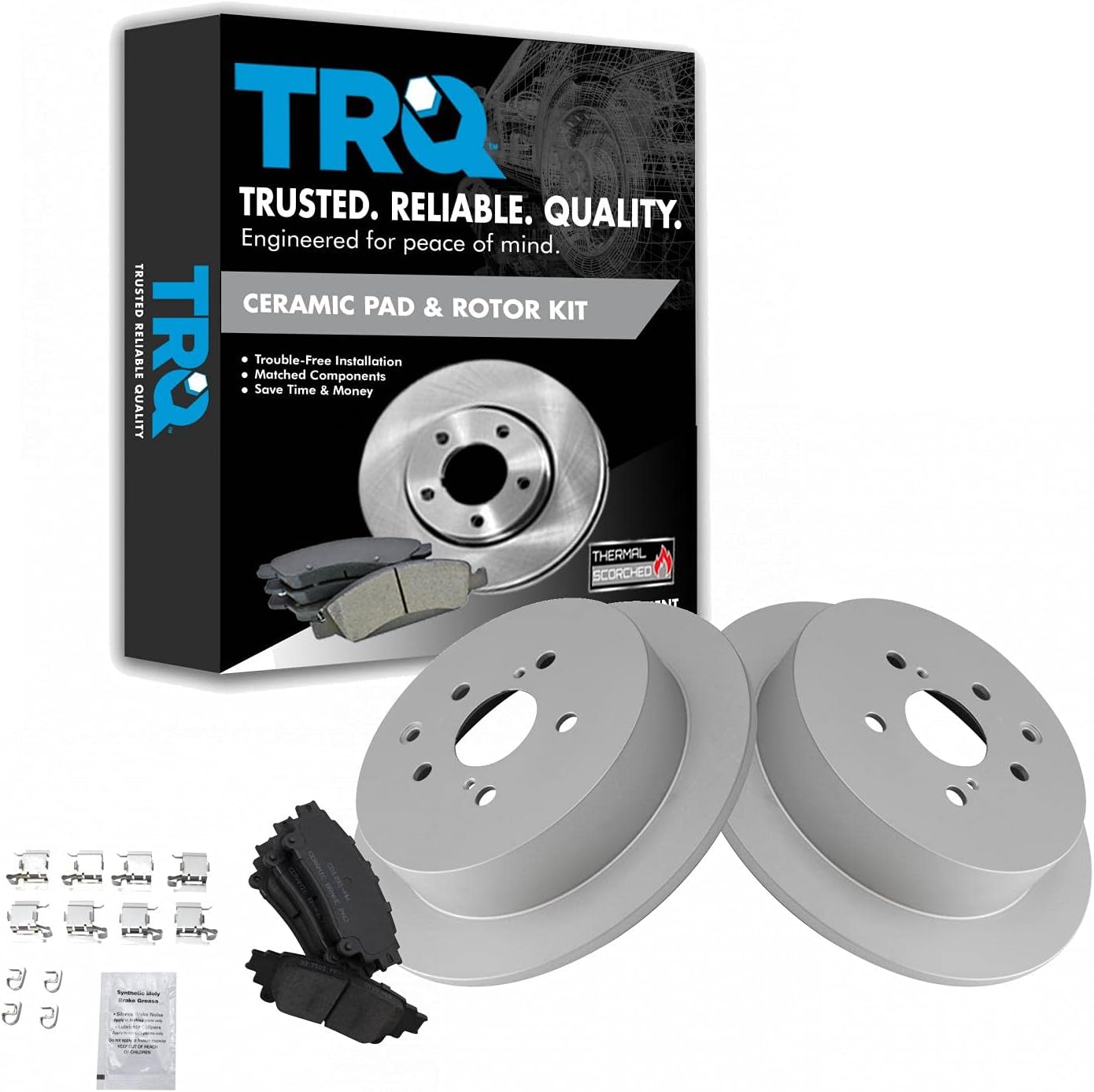 TRQ Rear Brake Pad & Rotor Kit for Lexus RX350 and Toyota