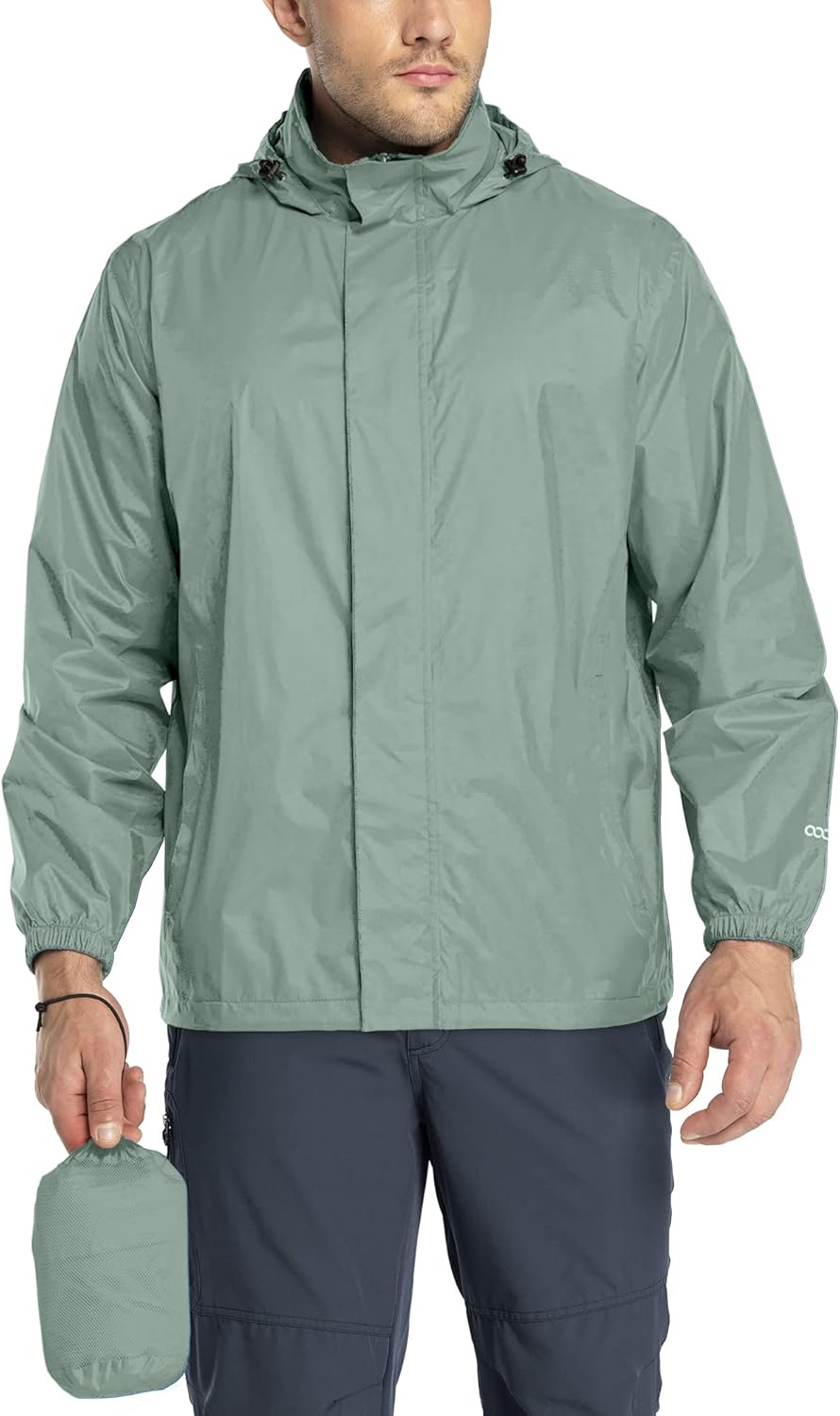 33,000ft Packable Rain Jacket for Men - Lightweight Waterproof Shell