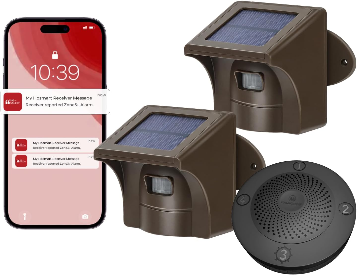 eMACROS Pro 3 Driveway Alarm with Solar Wireless Motion Sensor