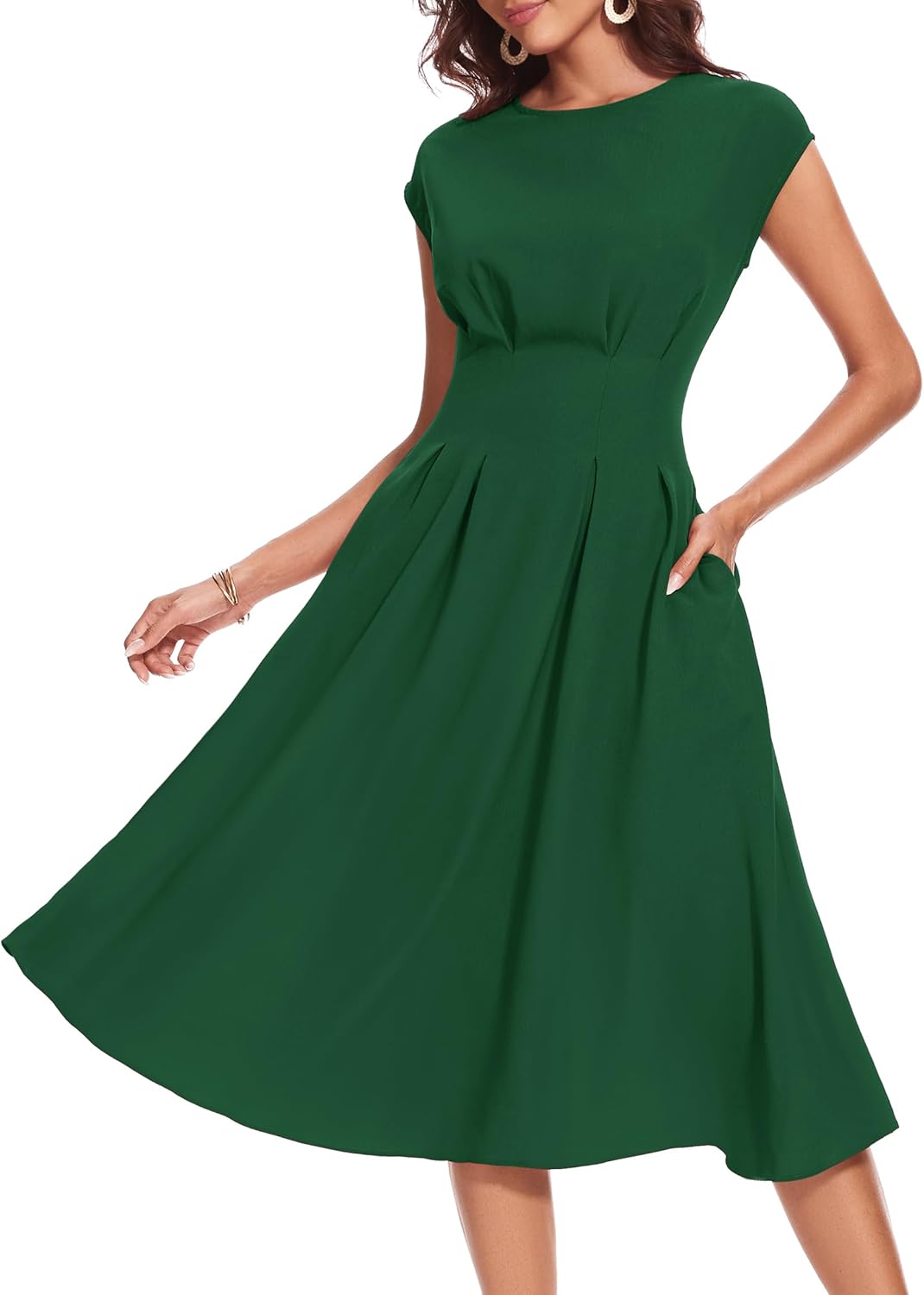 1940s Vintage Swing Dresses with Pockets for Women