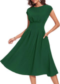 1940s Tea Length Retro Dress with Pockets - Vintage Swing Fit