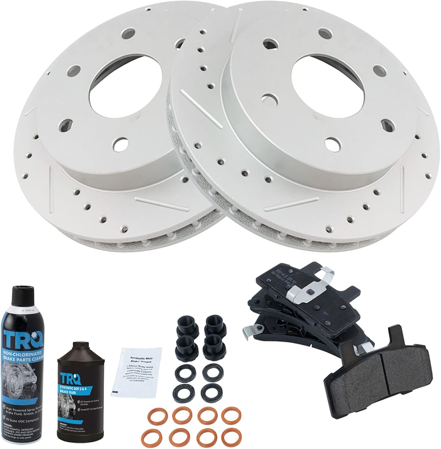 TRQ Front Brake Pad & Rotor Kit for 92-00 Blazer, Tahoe, Yukon