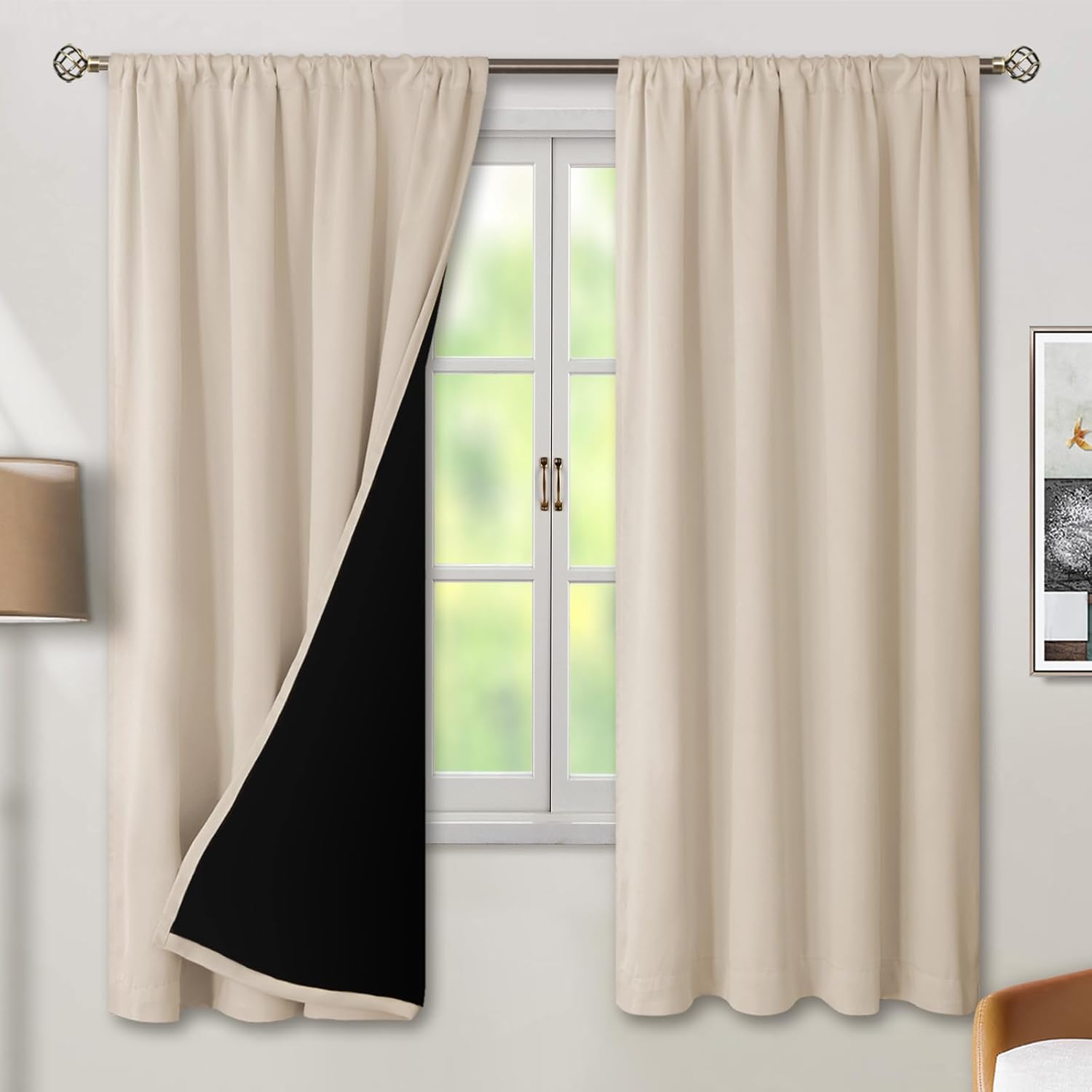 BGment Champagne Blackout Curtains for Full Room Darkening