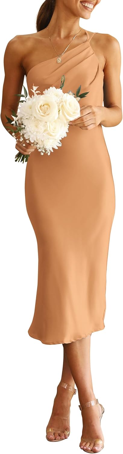 Stunning Women's Midi Satin Dress for Summer Elegance