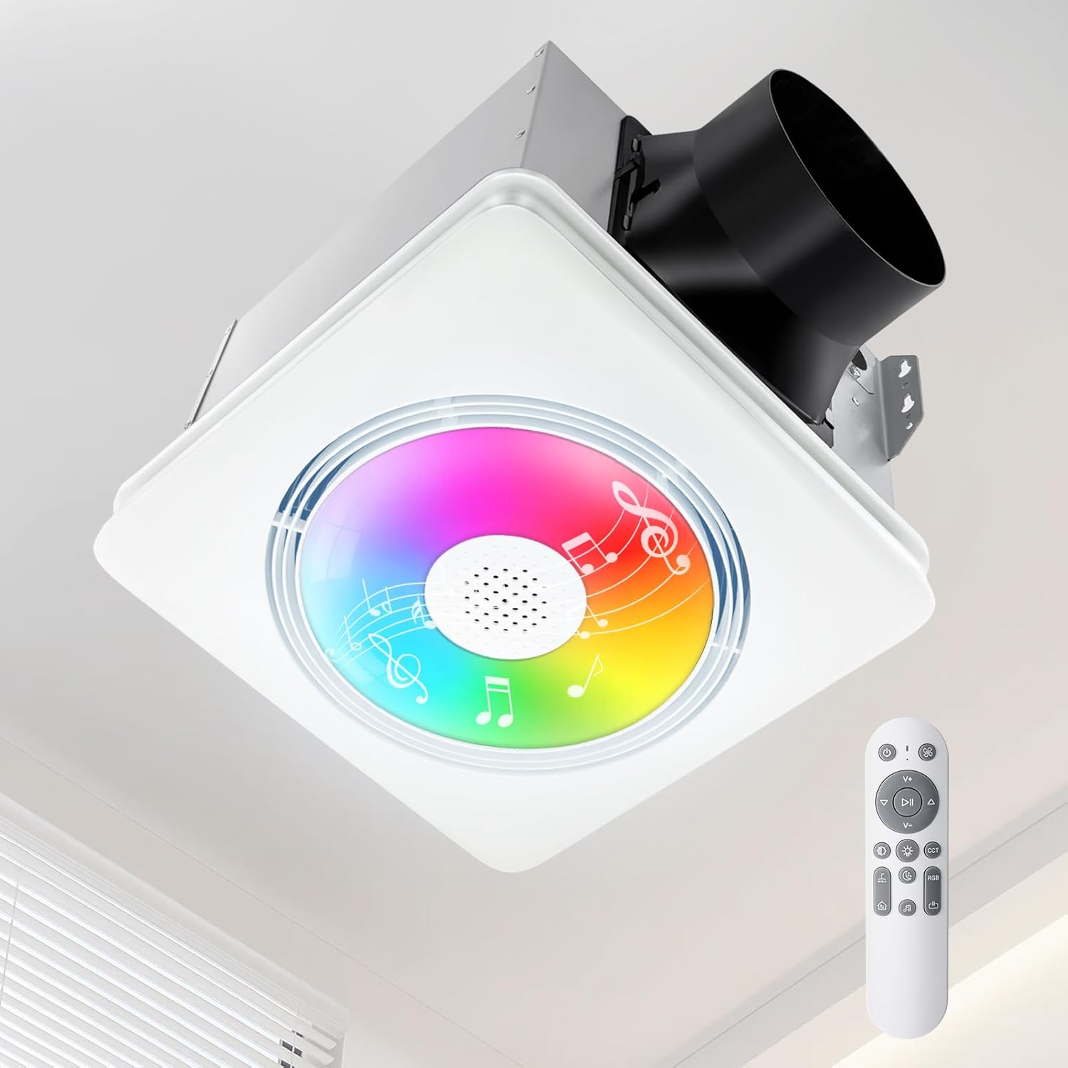 GROWNEER Bathroom Exhaust Fan with Bluetooth Speaker & Heater