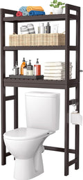 Homykic Over The Toilet Storage: Bamboo 3-Tier Organizer Rack
