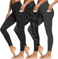 3 Packs Leggings with Pockets for Women - High Waisted (Style P3QP)