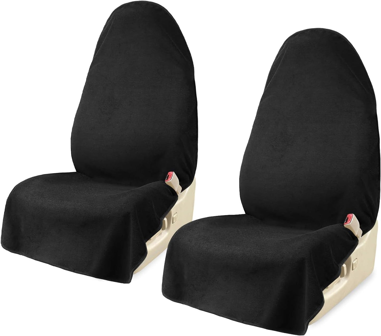 Car Seat Covers 2pcs Black Waterproof Towel for Trucks SUVs