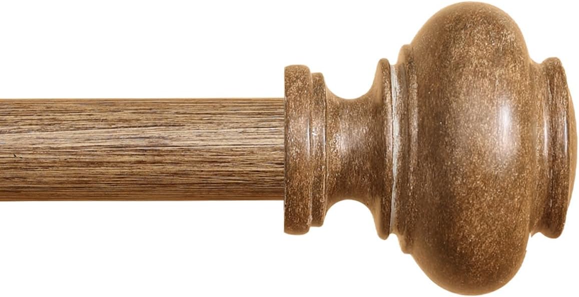 Rustic Adjustable Wood Curtain Rods - 66-120 Inch
