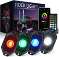 RGBW LED Rock Lights Kit with Bluetooth & Wireless Remote - 4 Pods