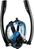 Adult Full Face Snorkel Mask - Dual Breathing Tubes for Clear Airflow