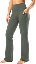 Bootcut Yoga Pants with Pockets for Women - High-Waisted Flare