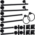 16-Pieces Matte Black Bathroom Accessories Set - Complete Wall-Mount
