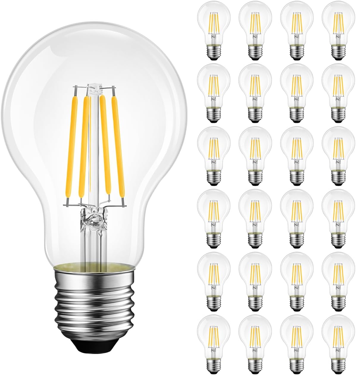 LVWIT A19 LED Vintage Filament Bulb E26 Base Dimmable 7W