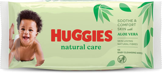 HUGGIES Natural Care Baby Wipes with Aloe Vera - Gentle Cleanse