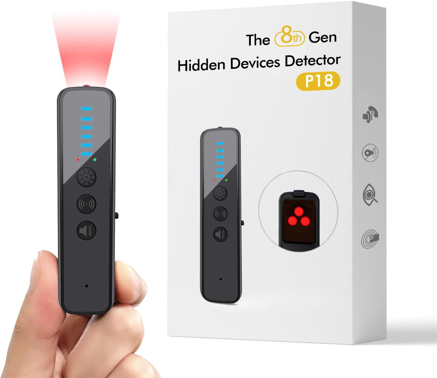 Upgraded Hidden Camera Detector - AI-Powered Anti-Spy Device