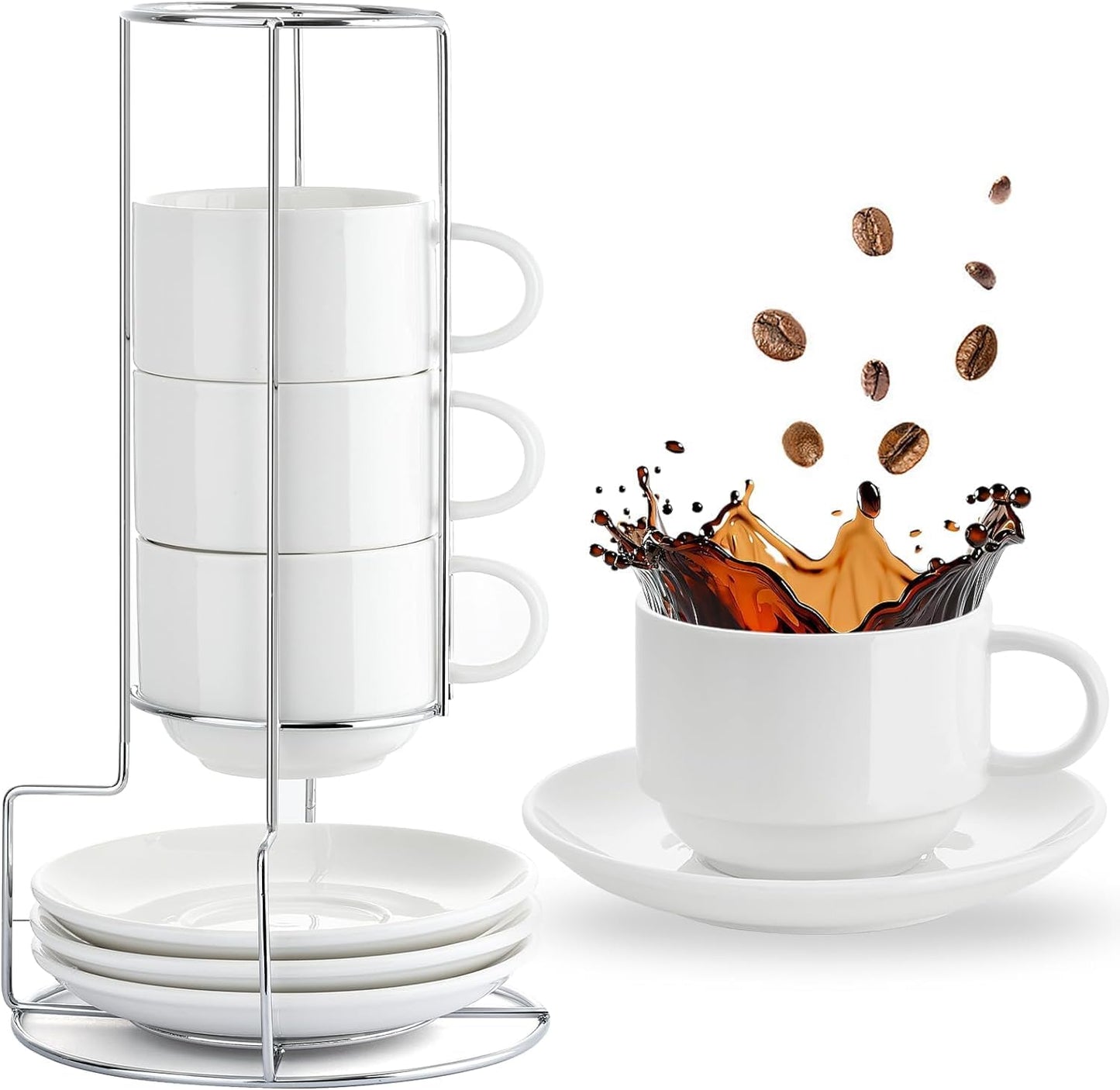 Stackable Cappuccino Cups Set - Brew with Style!