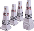 8-Pack 26.5 in Caution Cones 4-Sided Visible Safety Signs - Stable