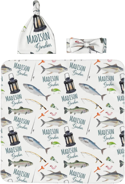 Custom Name Newborn Blanket Set - Personalized Swaddle for Ultimate Comfort