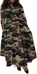 Plus Size Dress for Curvy Women A-Line Maxi Dress with Pockets