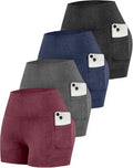 CHRLEISURE Womens Biker Yoga Shorts with Pockets - High Waisted them