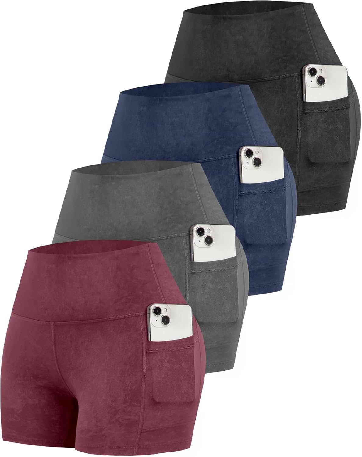CHRLEISURE Womens Biker Yoga Shorts with Pockets for Comfort