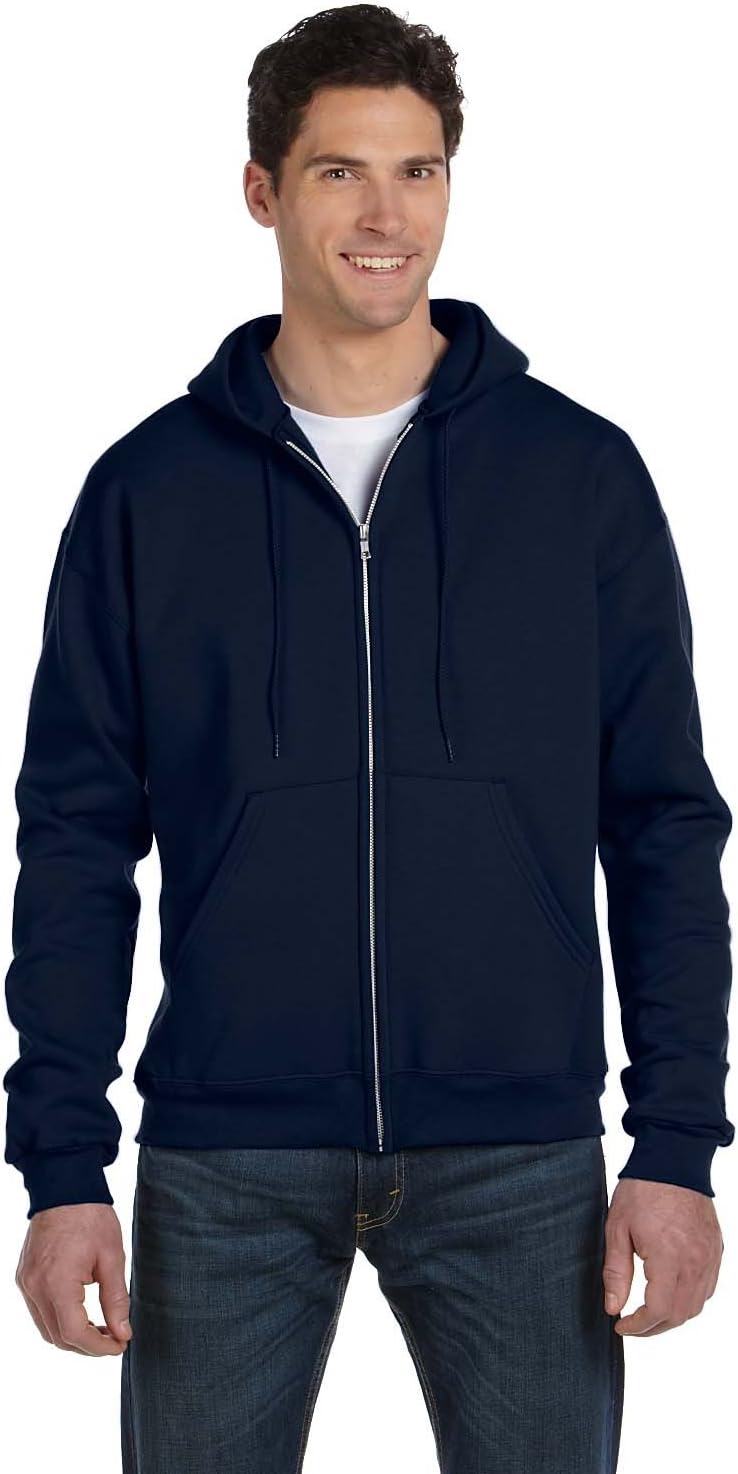 Champion Navy Full-Zip Hoodie, Large