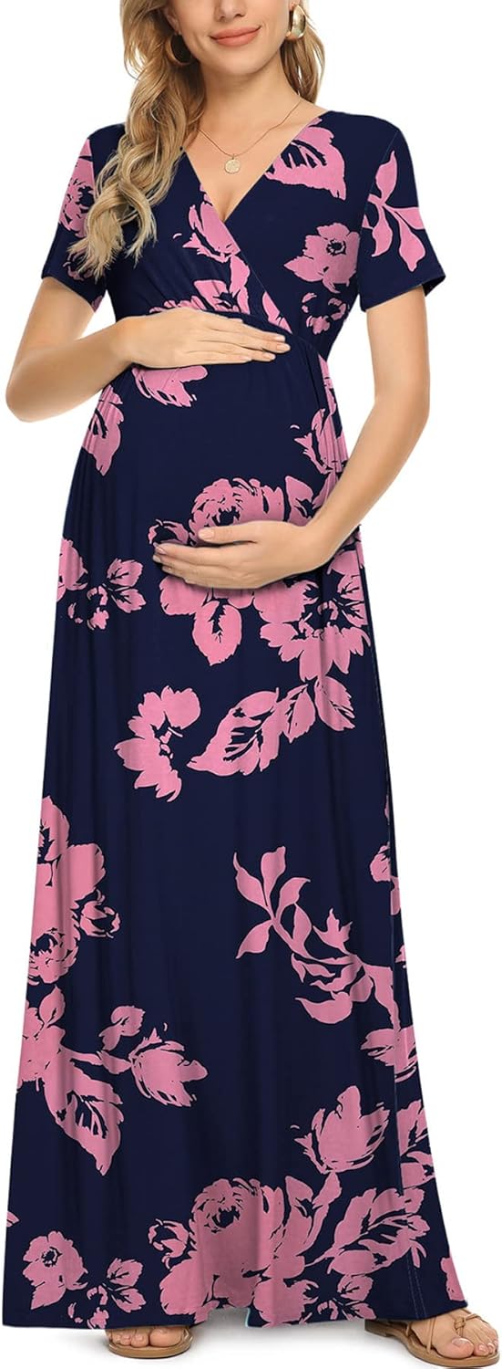 Xpenyo Maternity Maxi Dress for Baby Shower and Pregnancy Wear