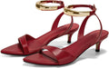 Coutgo Womens Low Kitten Heels Sandals - Comfortable Strappy Dress