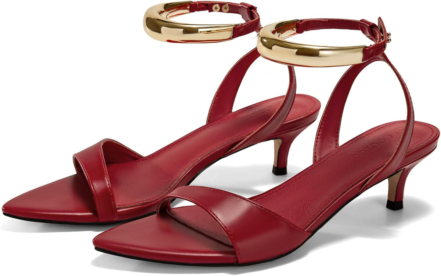 Coutgo Womens Low Kitten Heels Sandals for Summer Style