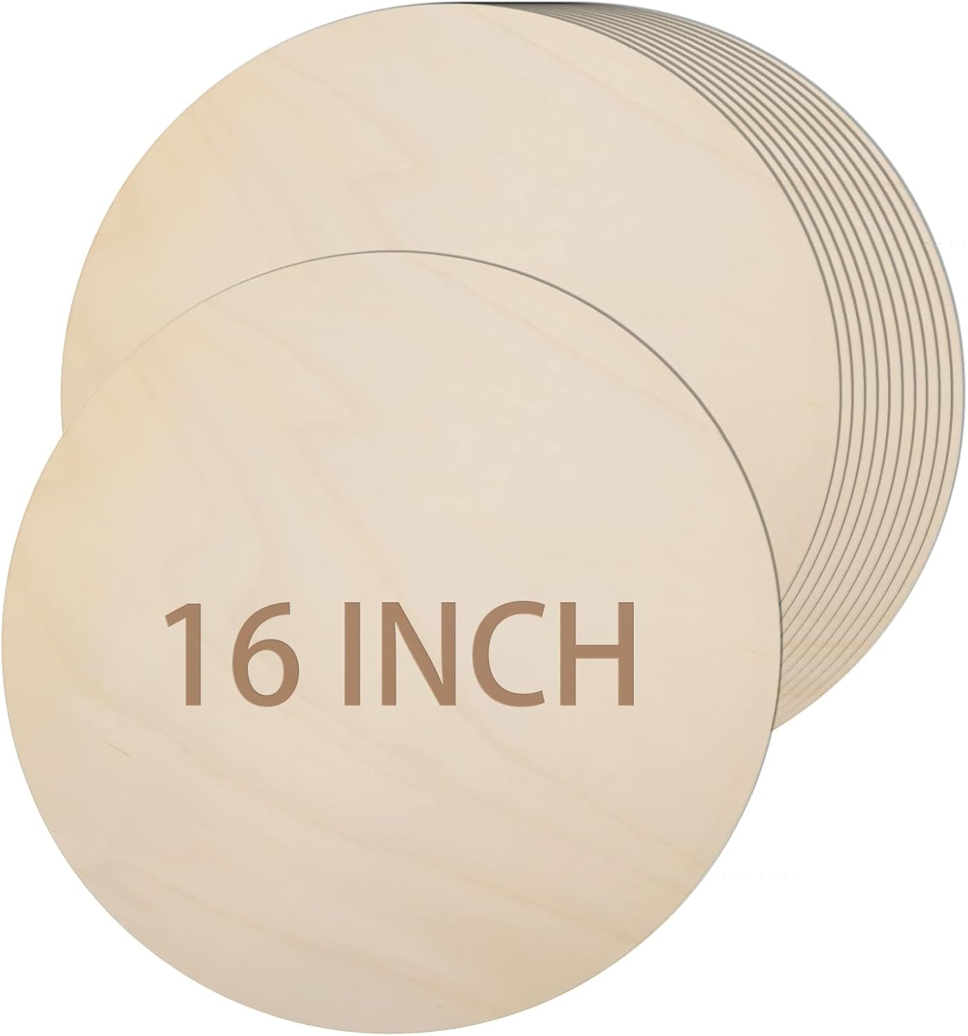 12 Pack 16 Inch Round Wood Circles for Crafts - Unfinished Discs