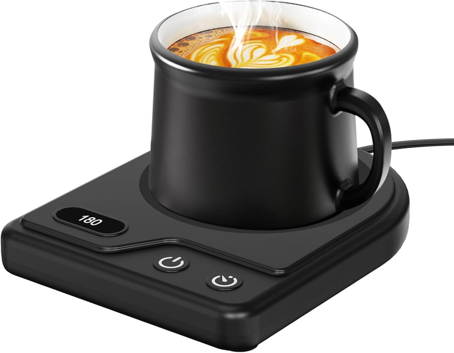 Greechane Mug Warmer: 3 Temp Settings, Auto Shutoff, Desk-Sized
