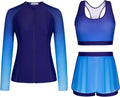 Women's 3 Piece Rash Guard Long Sleeve Swimsuit - UPF 50+ Protection
