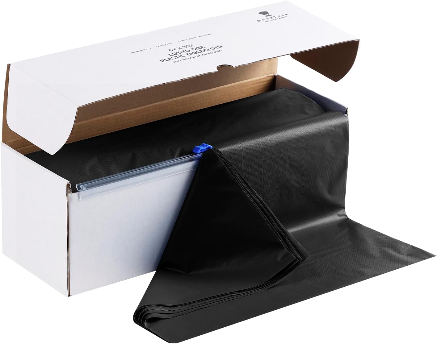 54 Inch Black Disposable Table Cover Roll with Cutter Box