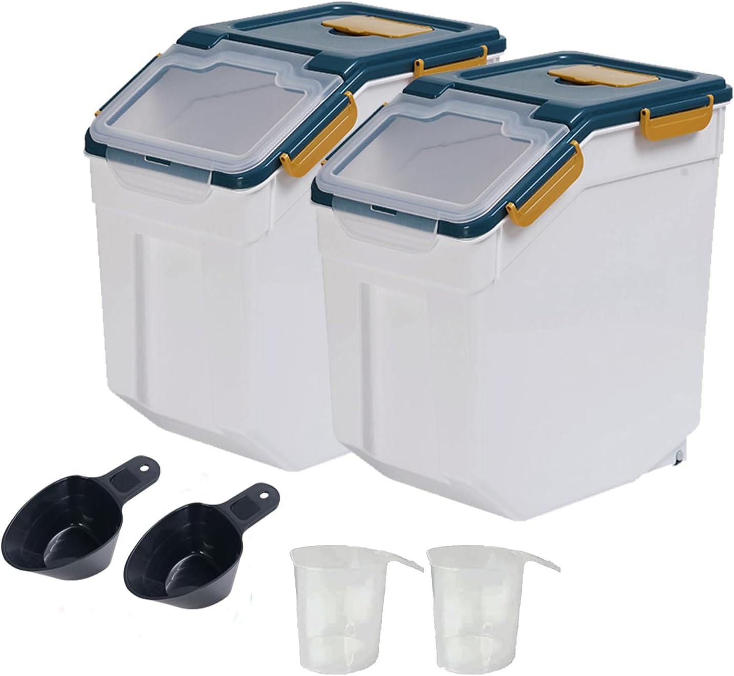 Large Airtight Flour Storage Container Bin with Wheels and Scoop