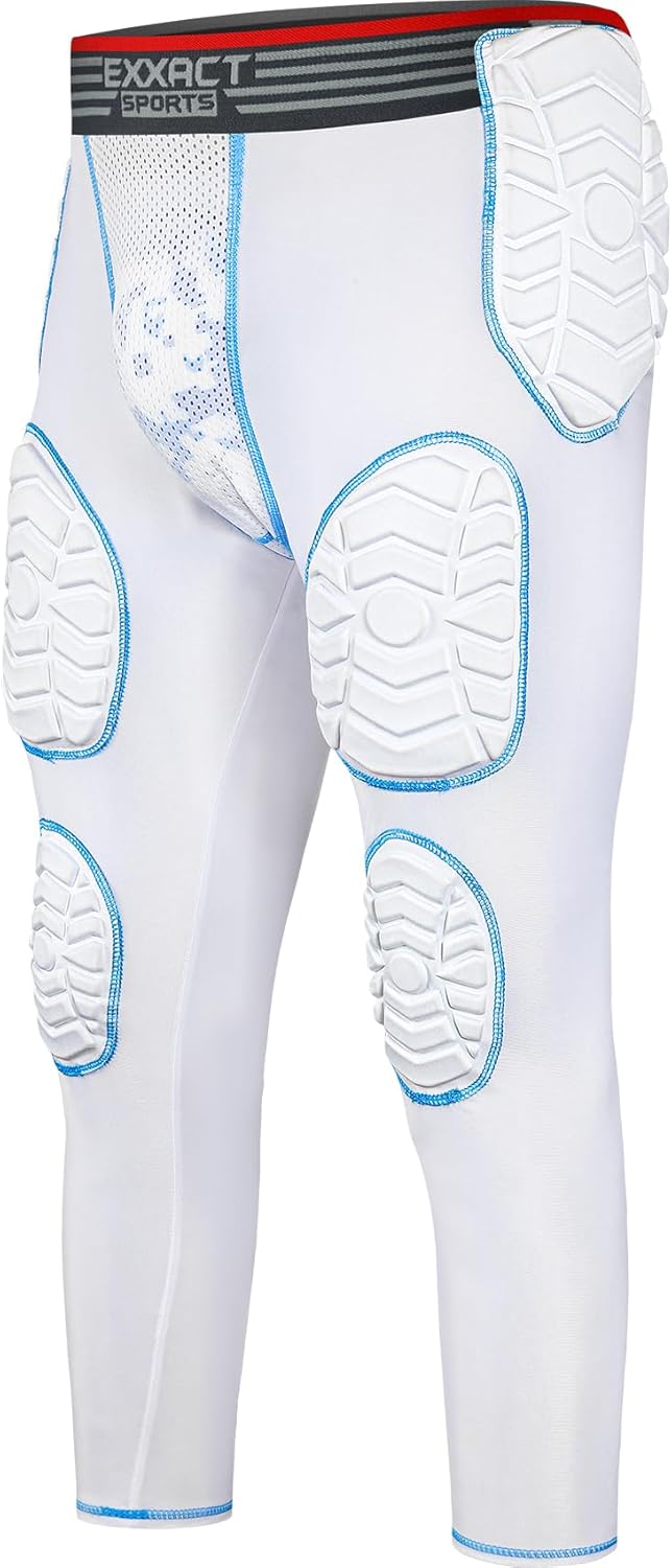 Combat Men's Padded Compression Leggings for Game-Day Protection