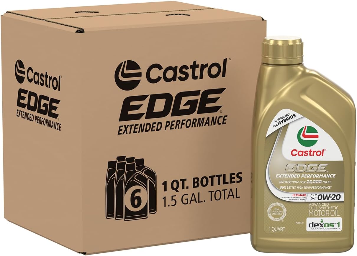 Castrol Edge Extended Performance 0W-20 Motor Oil for Longevity