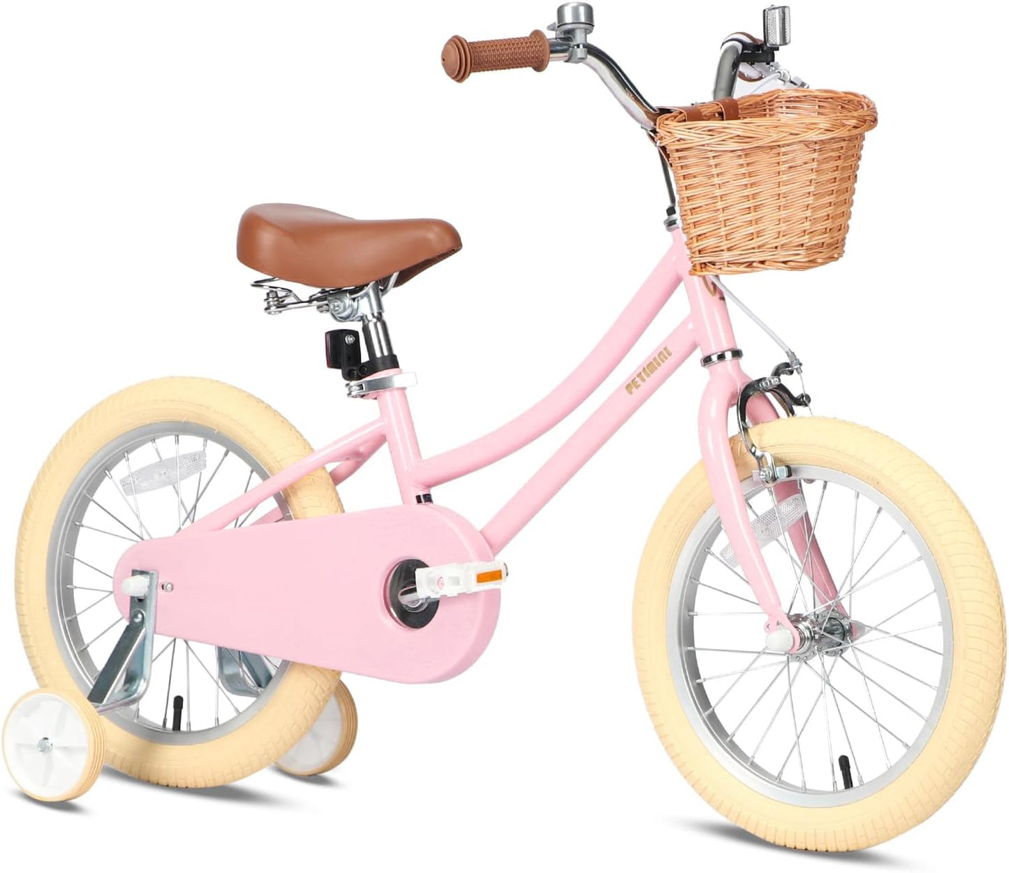 Petimini Girls Bike with Basket for Kids 2-12 Years Old