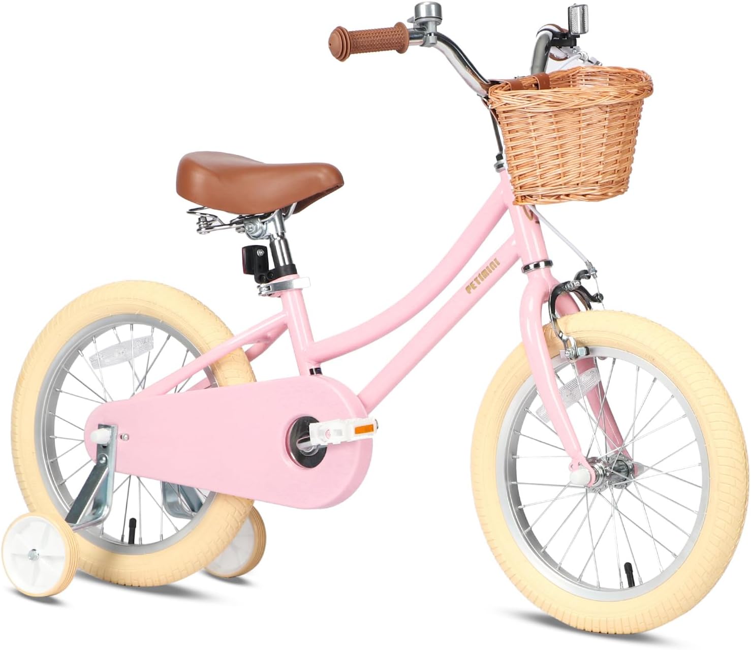 Petimini Girls Bike with Basket for Kids 2-12 Years Old