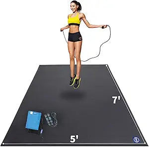 Large Exercise Mat 7ft x 5ft x 7mm for Home Gym Workouts