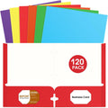Folders with Pockets 120 Pack Assorted Colors - Durable Letter File