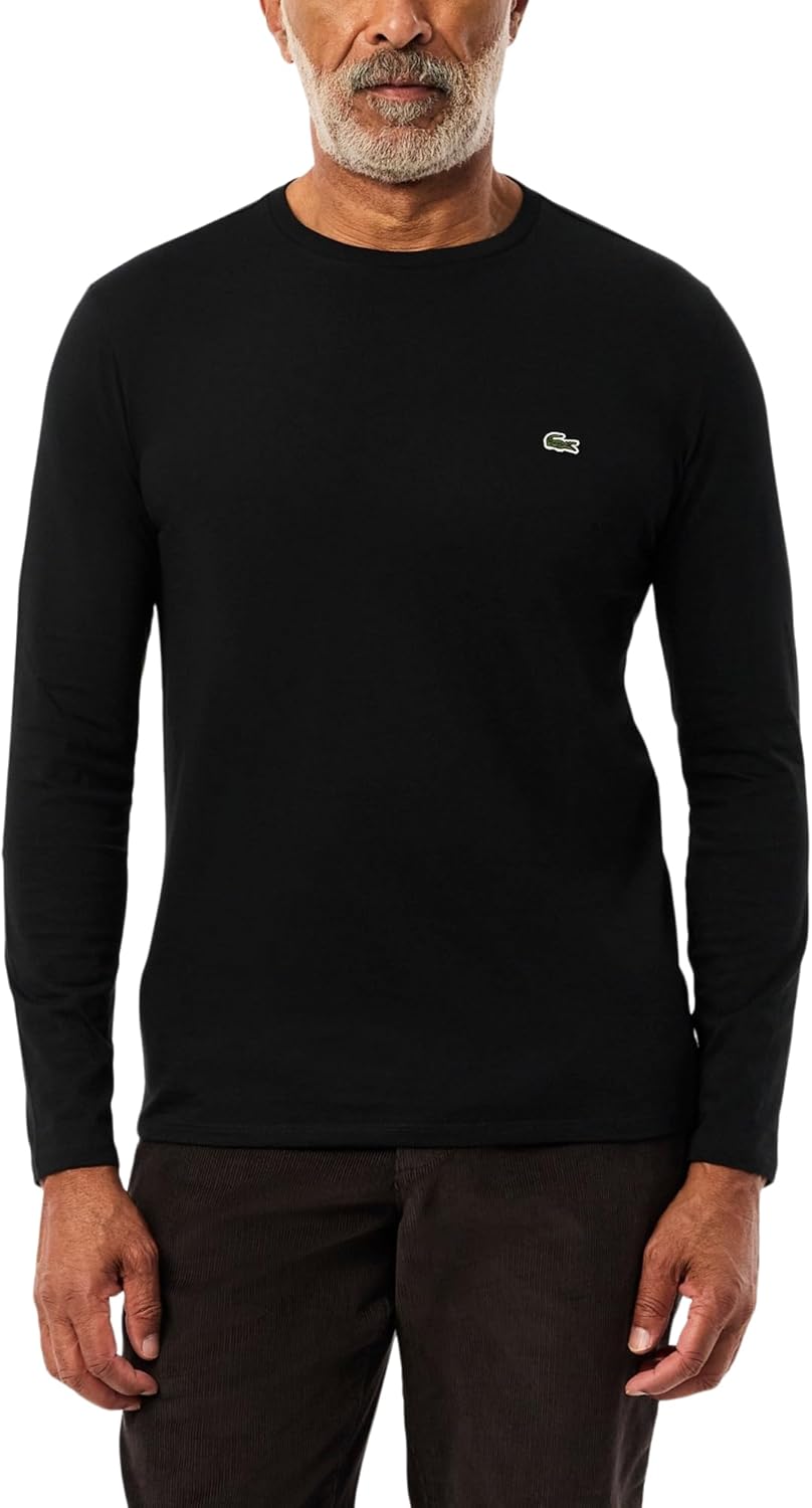 Lacoste Long Sleeve Pima Jersey Crewneck T-Shirt for Comfort